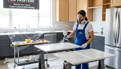 Professional cabinet painting in Tacoma WA kitchen with durable, moisture-resistant finish