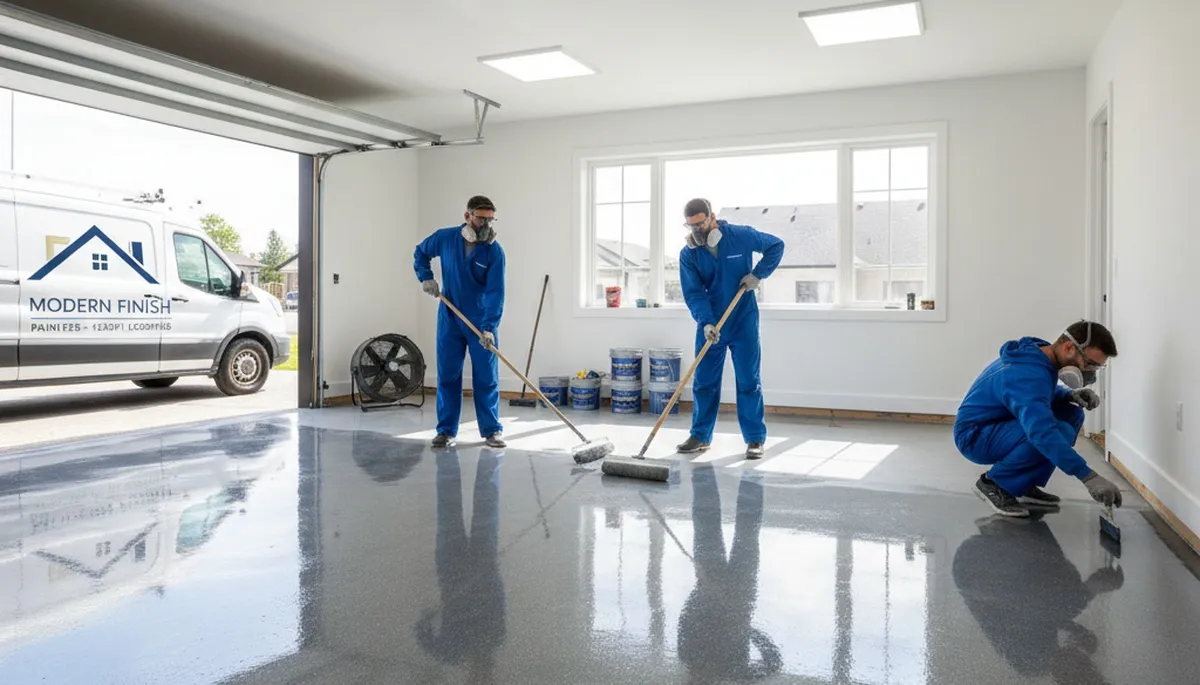 Professional epoxy floor coating in Tacoma WA garage for durable, moisture-resistant finish