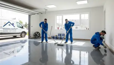 Professional epoxy floor coating in Tacoma WA garage for durable, moisture-resistant finish