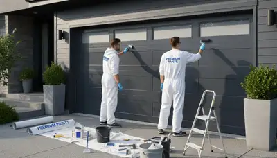 Professional garage door painting service in Tacoma, WA enhancing home curb appeal
