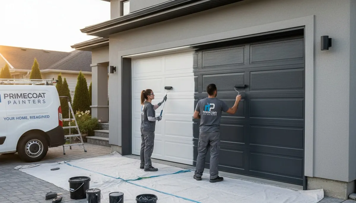 Professional garage door painting in Tacoma WA enhancing curb appeal with durable exterior finishes