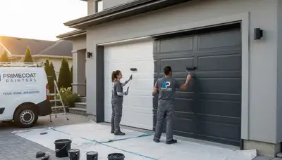 Professional garage door painting in Tacoma WA enhancing curb appeal with durable exterior finishes