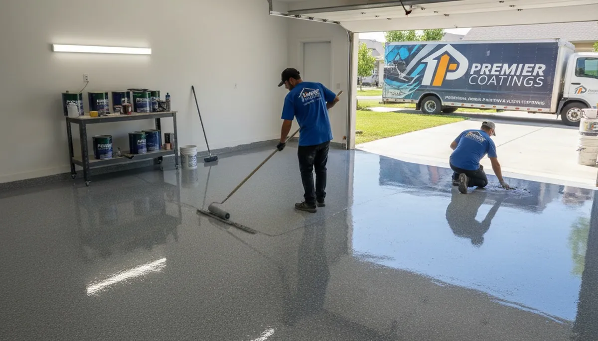 Epoxy garage floor coating in Tacoma WA showing durable, moisture-resistant finish by local painters