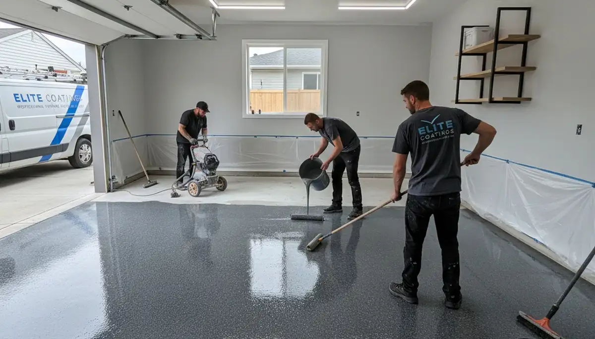 Epoxy garage floor coating in Tacoma WA with durable, moisture-resistant finish by local painting experts