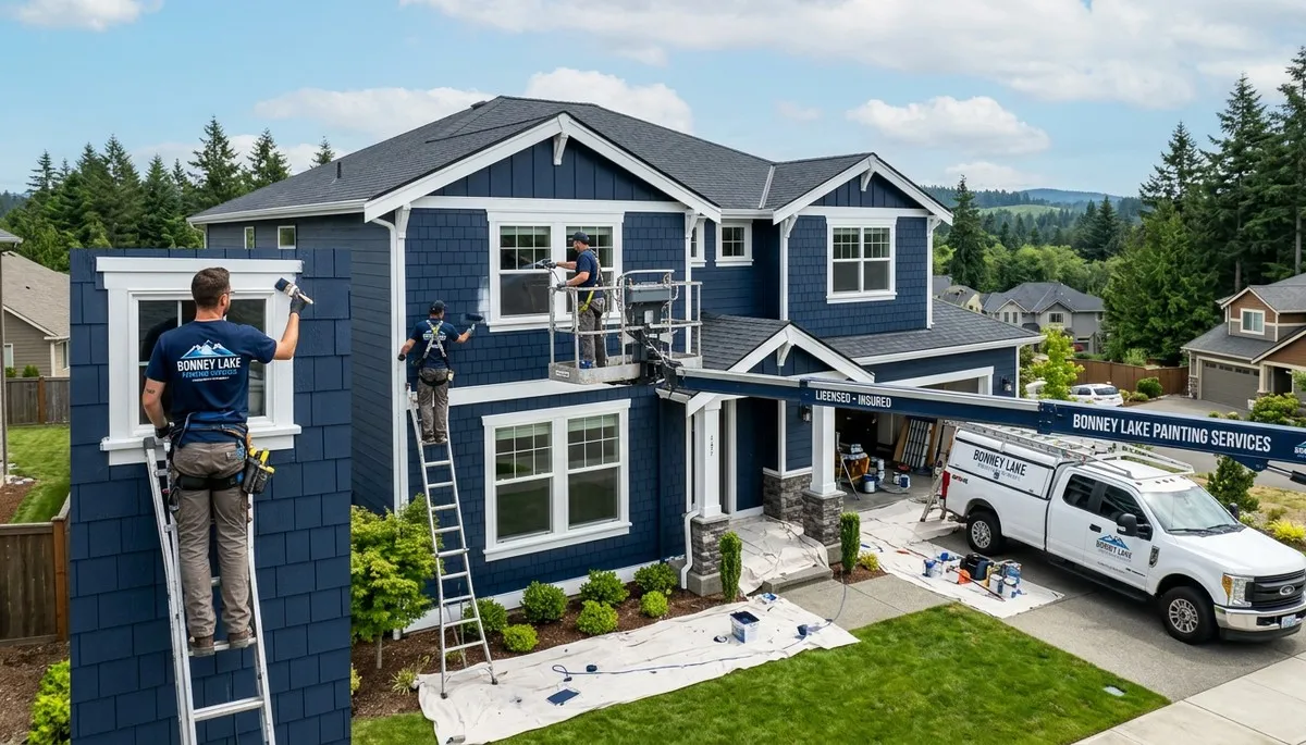 Professional house painters in Tacoma WA improving residential exterior curb appeal