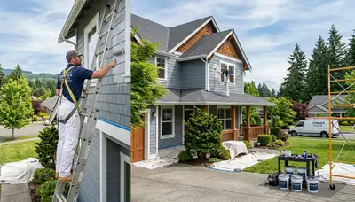 Professional house painting services in Tacoma WA showing exterior home paint finish