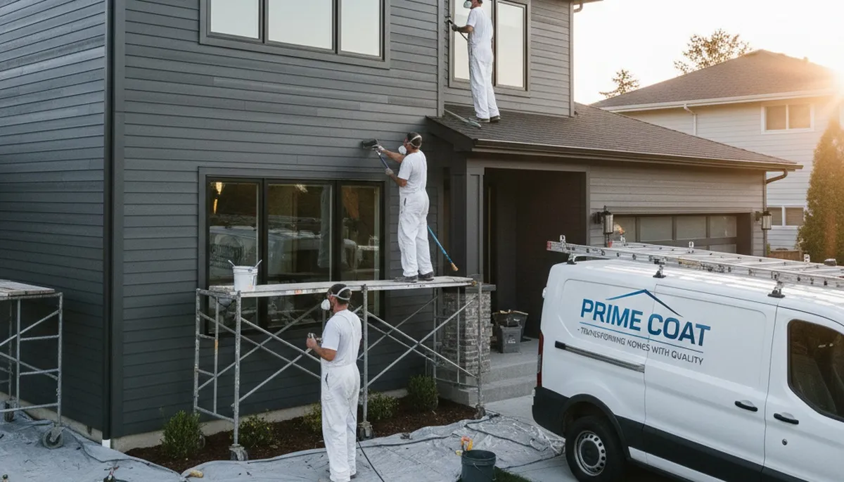 Professional siding painting on Tacoma WA home by expert exterior house painters