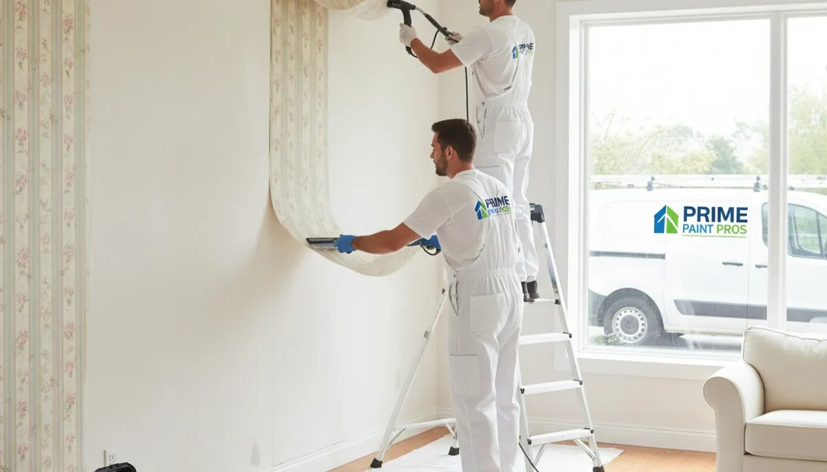 Professional wallpaper removal service in Tacoma, WA preparing walls for fresh paint