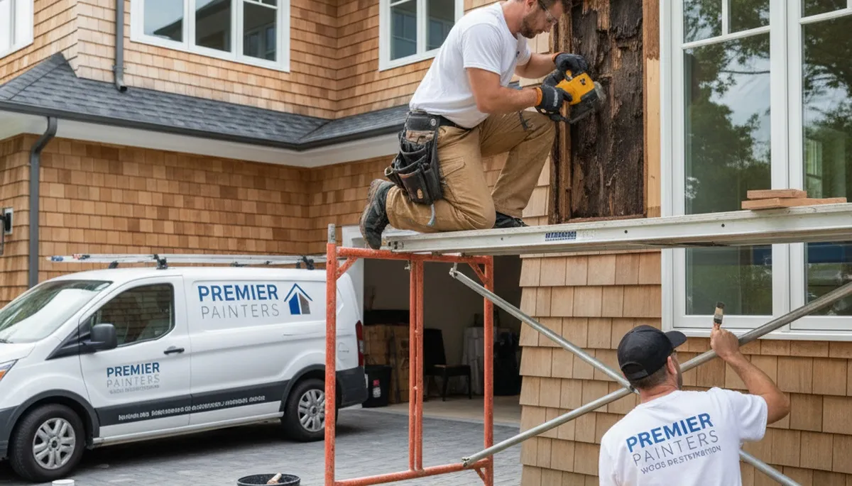 Professional wood rot repair on Tacoma, WA home exterior by expert house painters