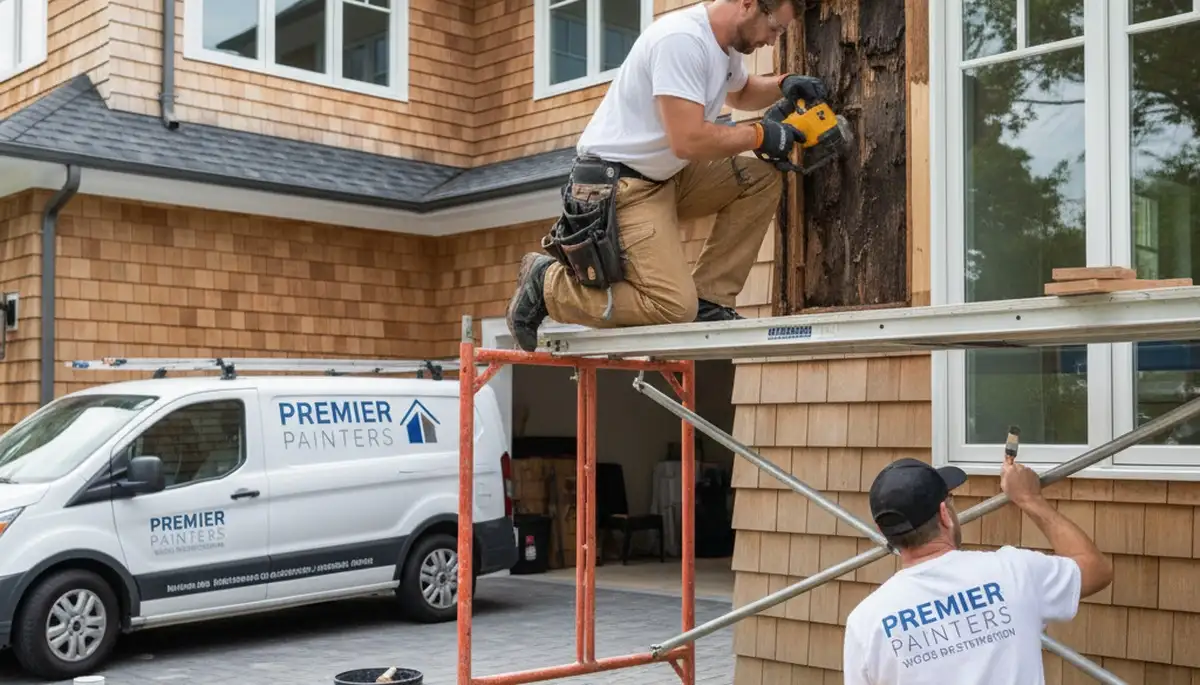 Professional wood rot repair on Tacoma, WA home exterior by expert house painters